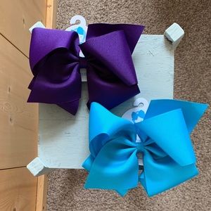 WEE ONES... 2 KING Hair Bows (BNWT) Purple/Teal 🎀